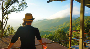 Sunset view from the Lost and Found Lodge in Panama.