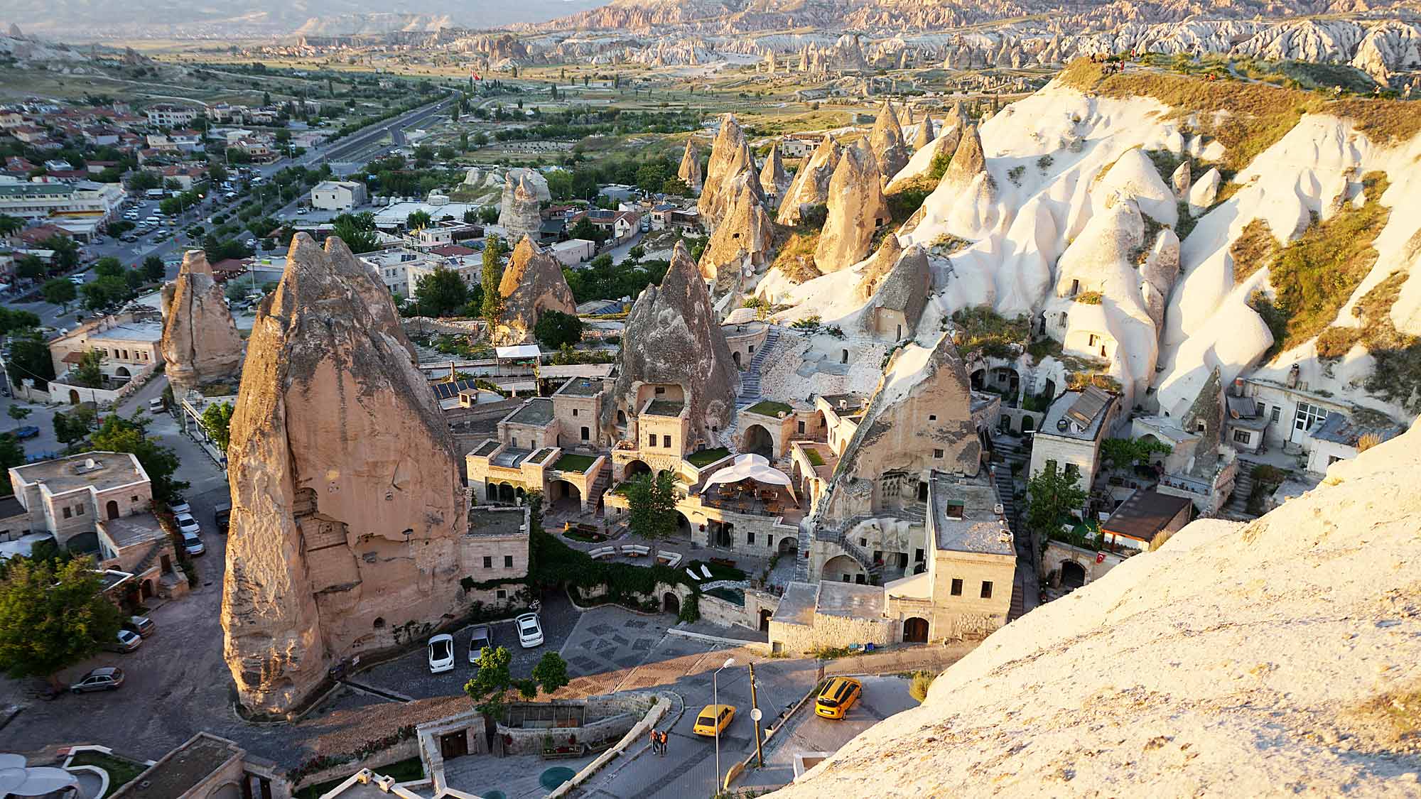 Elevated view of fairy chimney in Cappadocia, Turkey