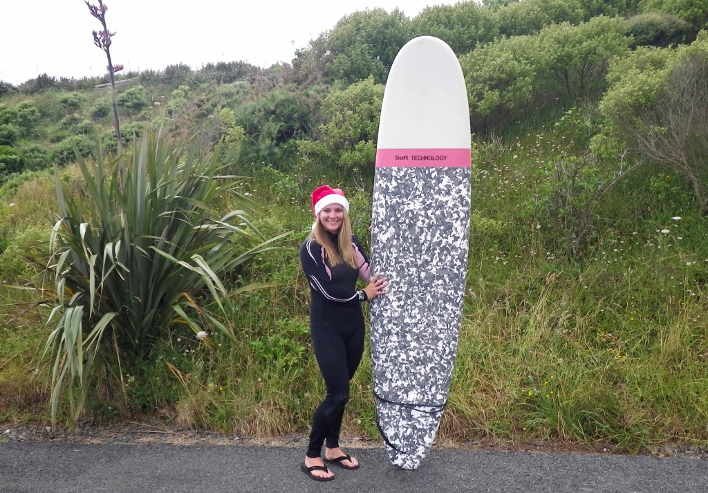 I spent the days leading up to Christmas surfing at Raglan. Consequently, I blistered my face with a sunburn in the water.