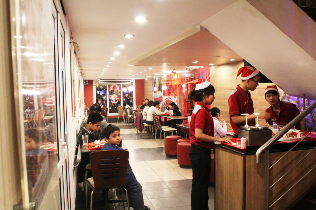 The Christmas hats in KFC made it feel much more festive!