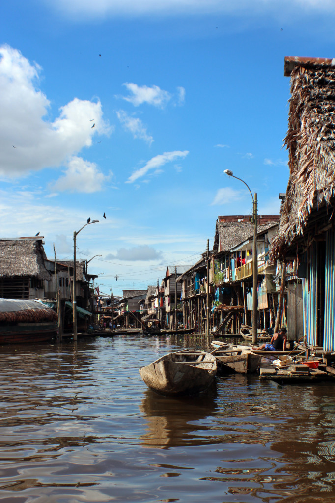 A view down a 'street' in the floating village of Belen.