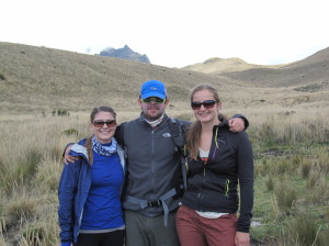 Myself with Cat and Diego, an Ecuadorian we met while hiking.