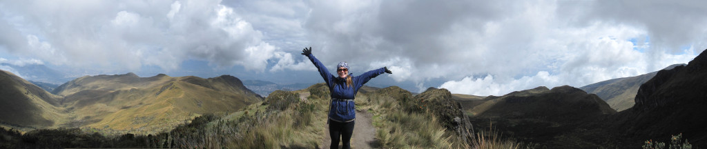 Enjoying the incredible view on the way down Rucu Pichincha