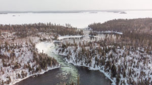 Nistowiak Falls in winter
