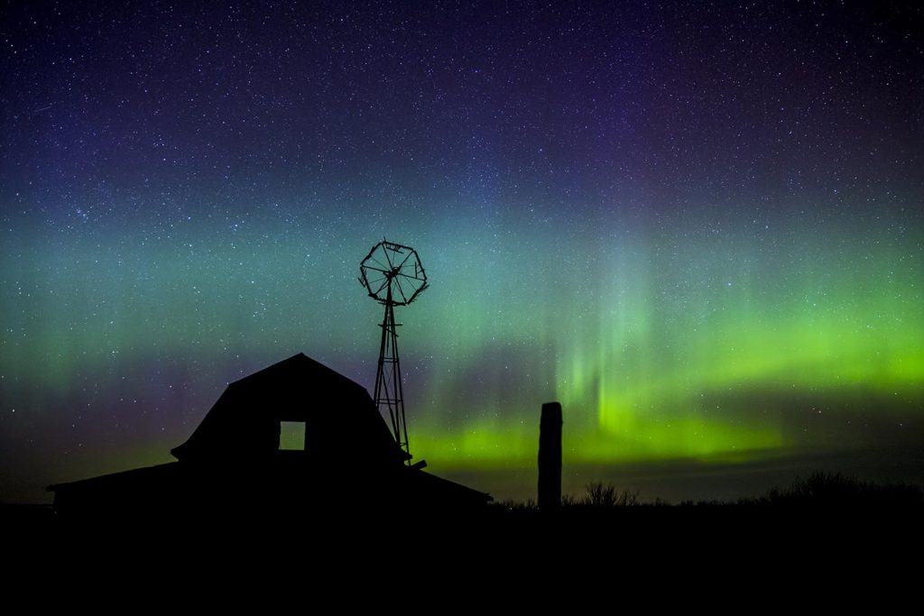 Credit: Ryan Wunsch Photography, Northern Lights over Ryan's family's homestead