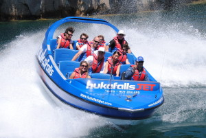A stellar action shot of a 360 on the jet boat